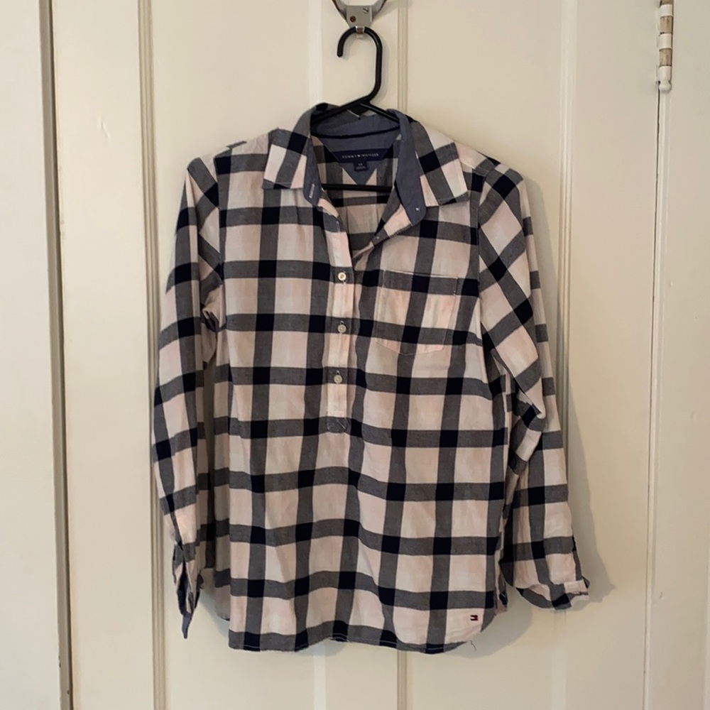 [Tommy Hilfiger] Pink Blue Plaid Button Down